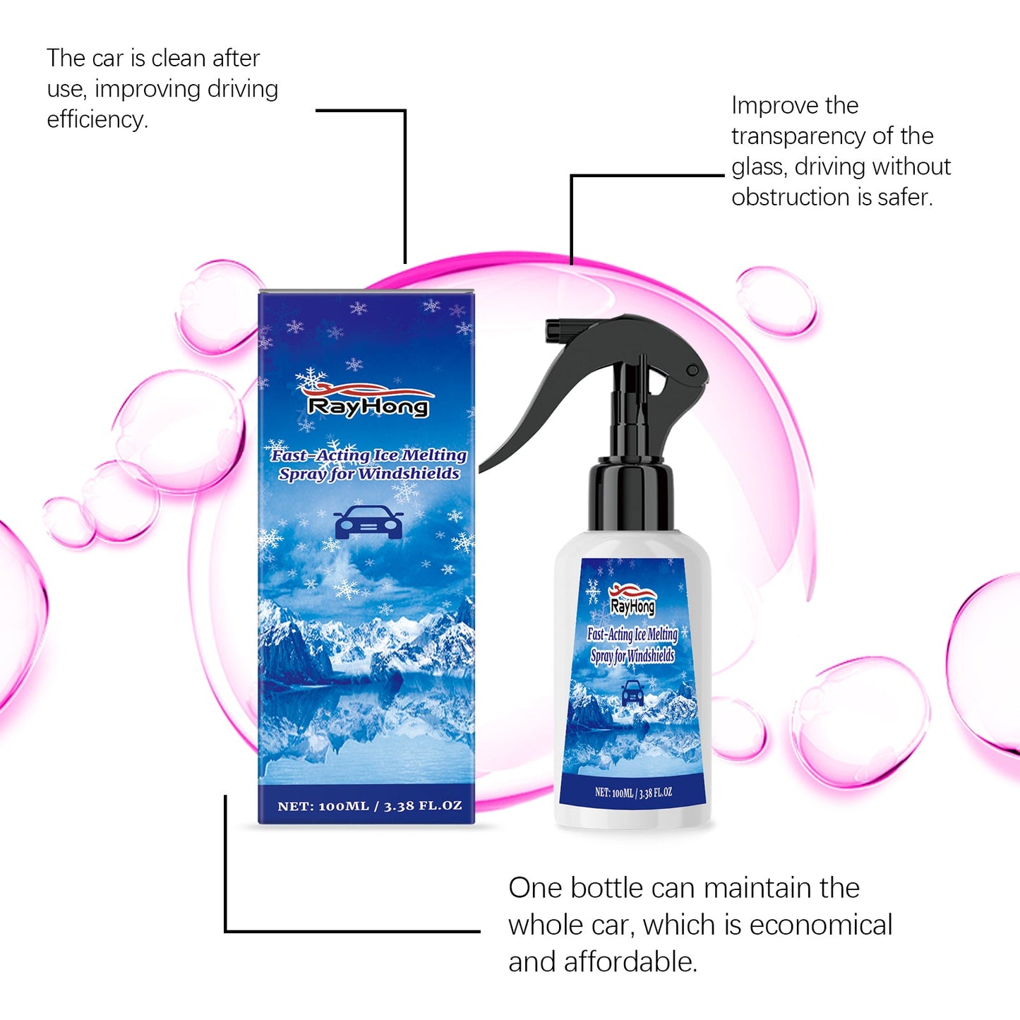 Car Windshield Defogging And Deicing Quick Snow Melt Spray eprolo