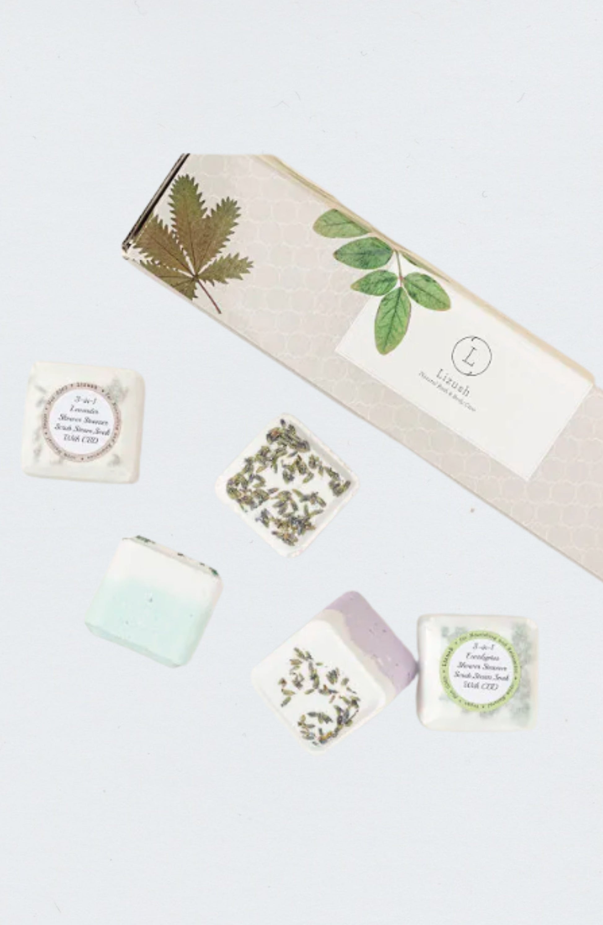 CBD Shower Steamers Gift Set with CBD - 5 Big Fizzies (THC Free) Lizush soap