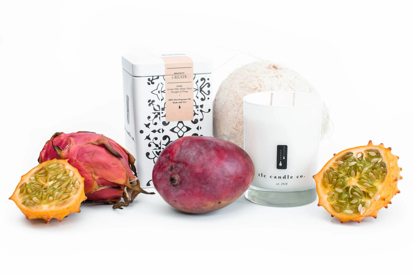 Create - Coconut and Tropical Fruits Soy Candle DC-TLC Candle Co.