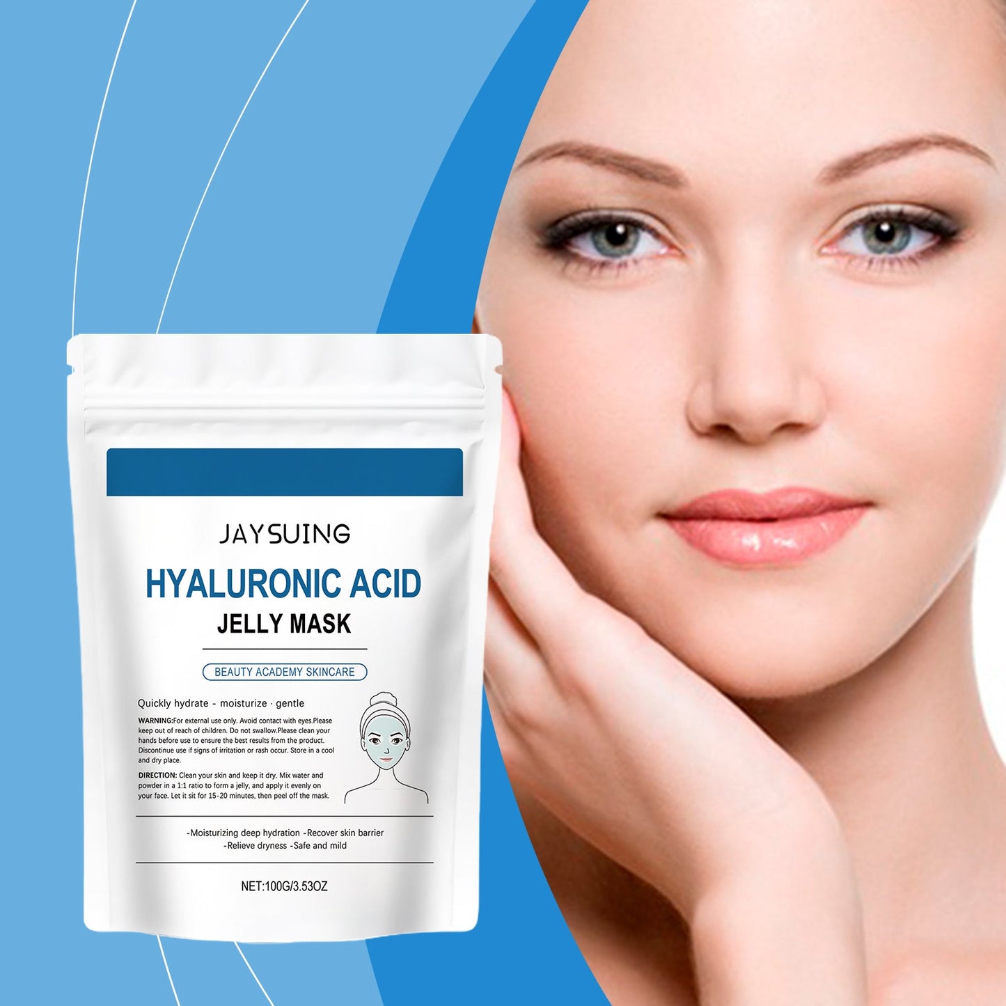 Jaysuing Hyaluronic Acid Moisturizing Mask, Gently Hydrates And Moisturizes Tender, Smooth And Delicate Skin eprolo