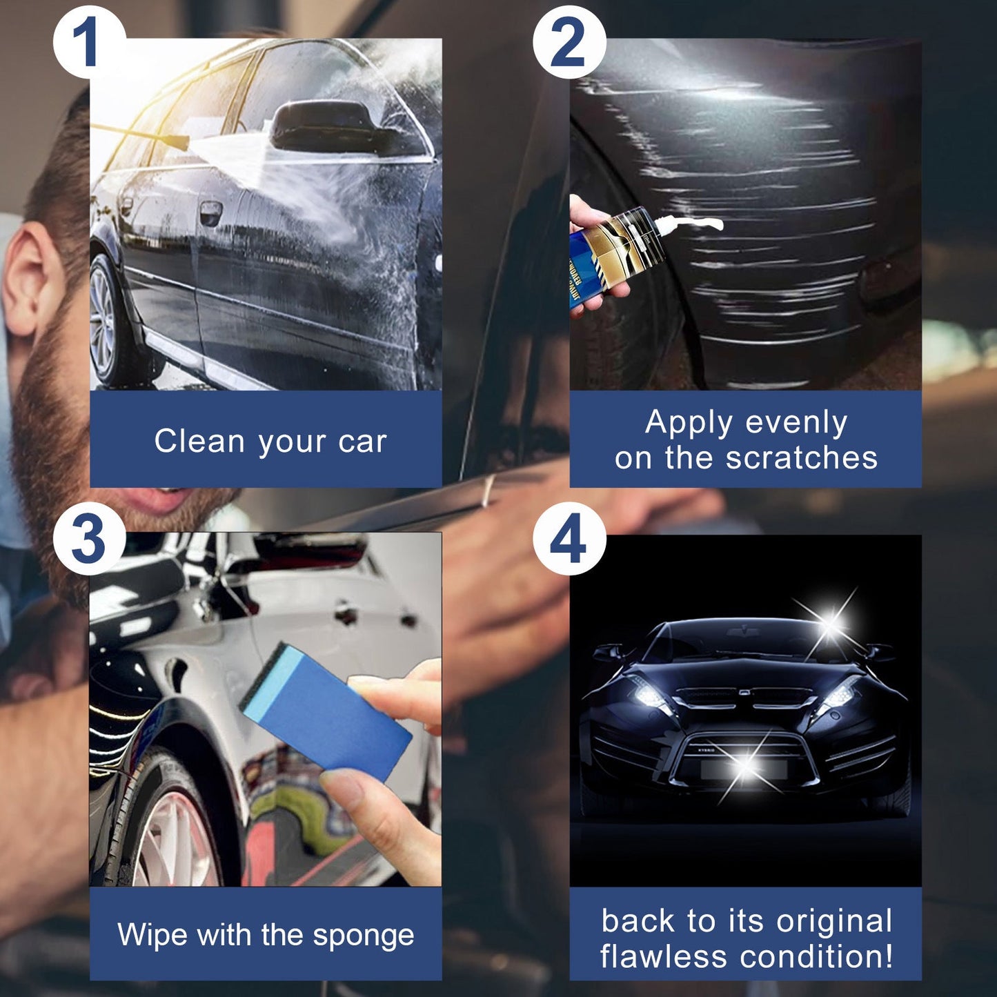 Rayhong Car Scratch Repair Cream, Car Maintenance Refurbishment Paint Scratches Scratches Polishing Paint Repair Paste eprolo