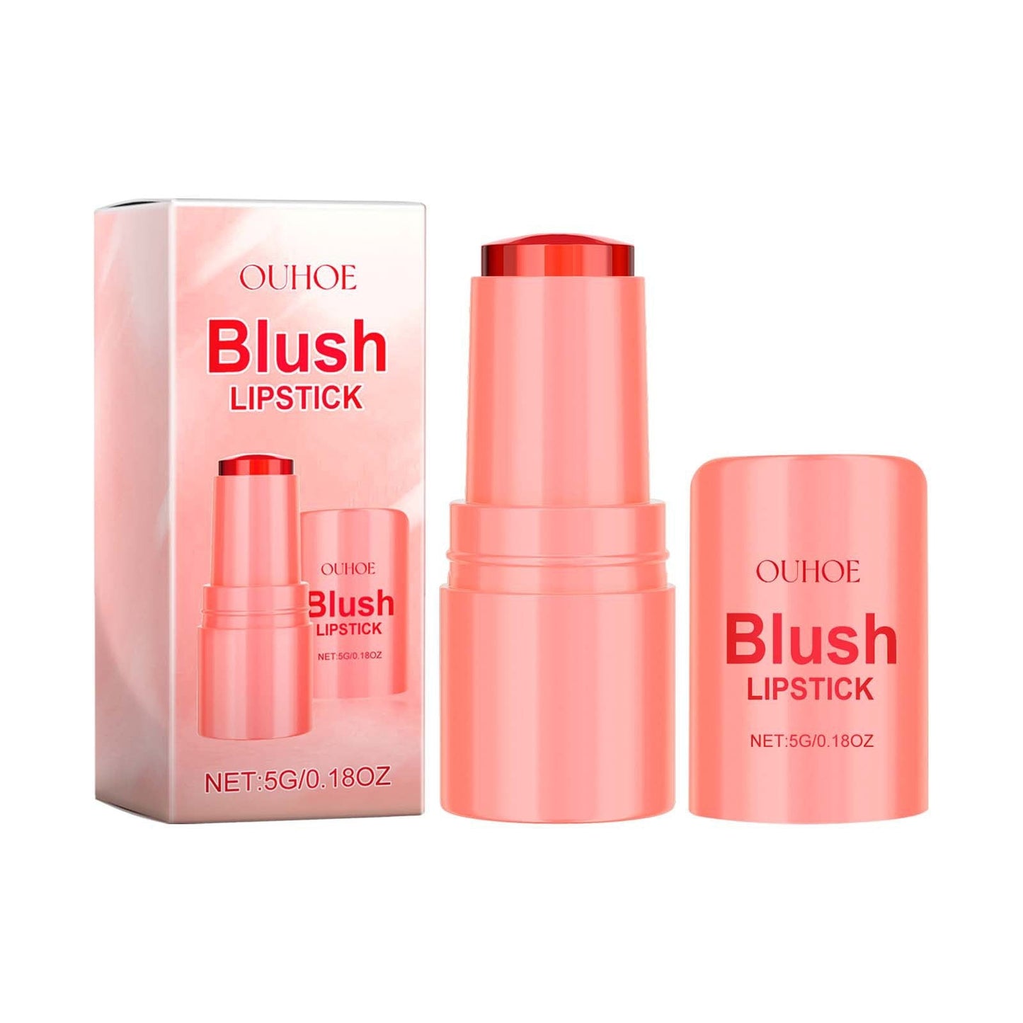 Blush Lipstick, Natural Nude Light Long-Lasting Easy Color Blush Lip Gloss Stick eprolo