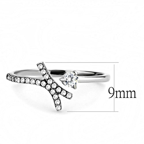 DA145 - High polished (no plating) Stainless Steel Ring with AAA Grade ferrersa