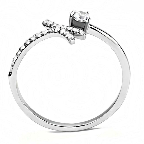 DA145 - High polished (no plating) Stainless Steel Ring with AAA Grade ferrersa