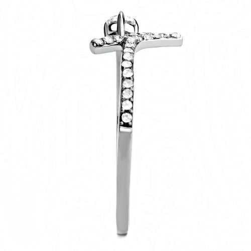 DA145 - High polished (no plating) Stainless Steel Ring with AAA Grade ferrersa