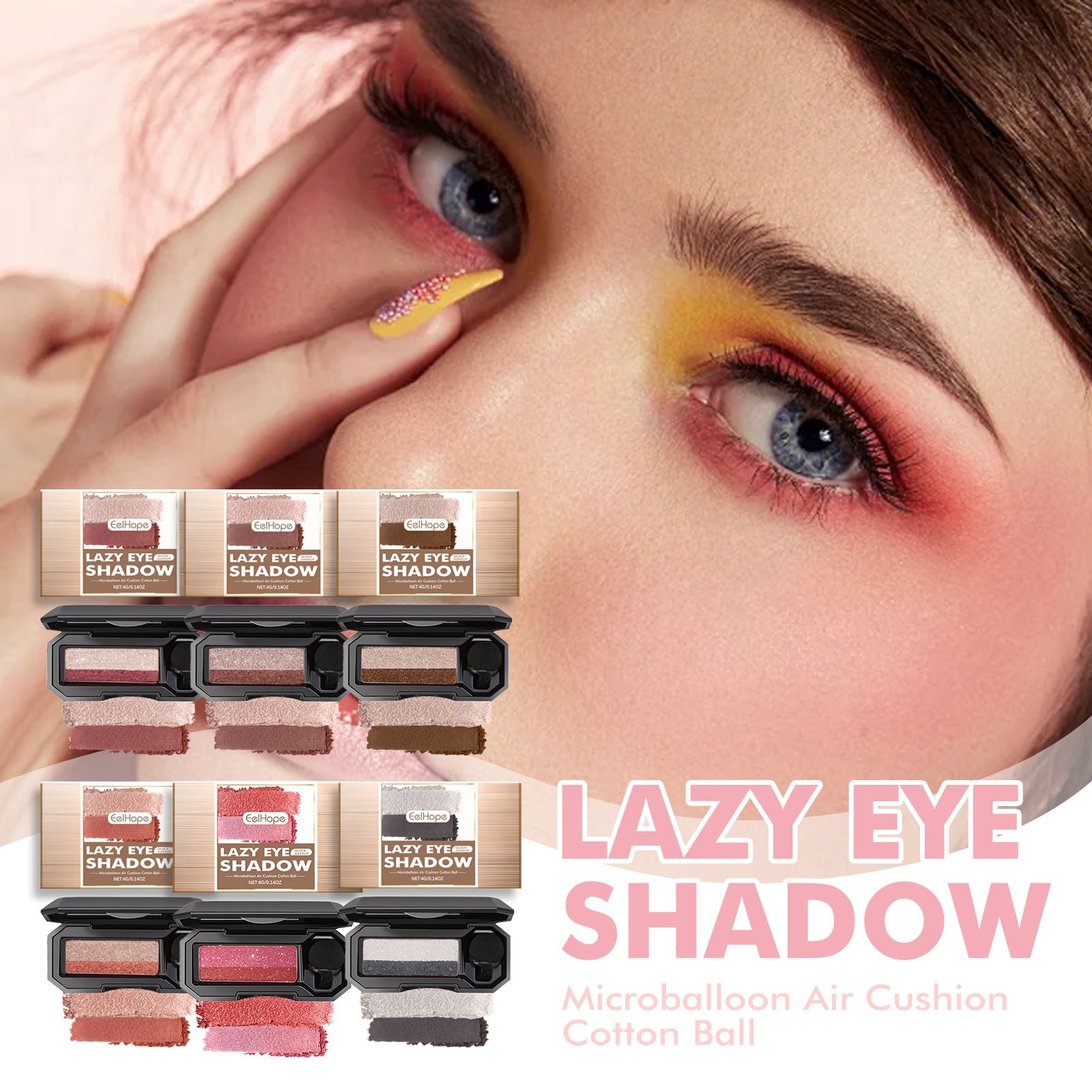 Lazy Eye Shadow, Natural Development Pearlescent Matte Beginner Daily Makeup Glitter Eyeshadow eprolo