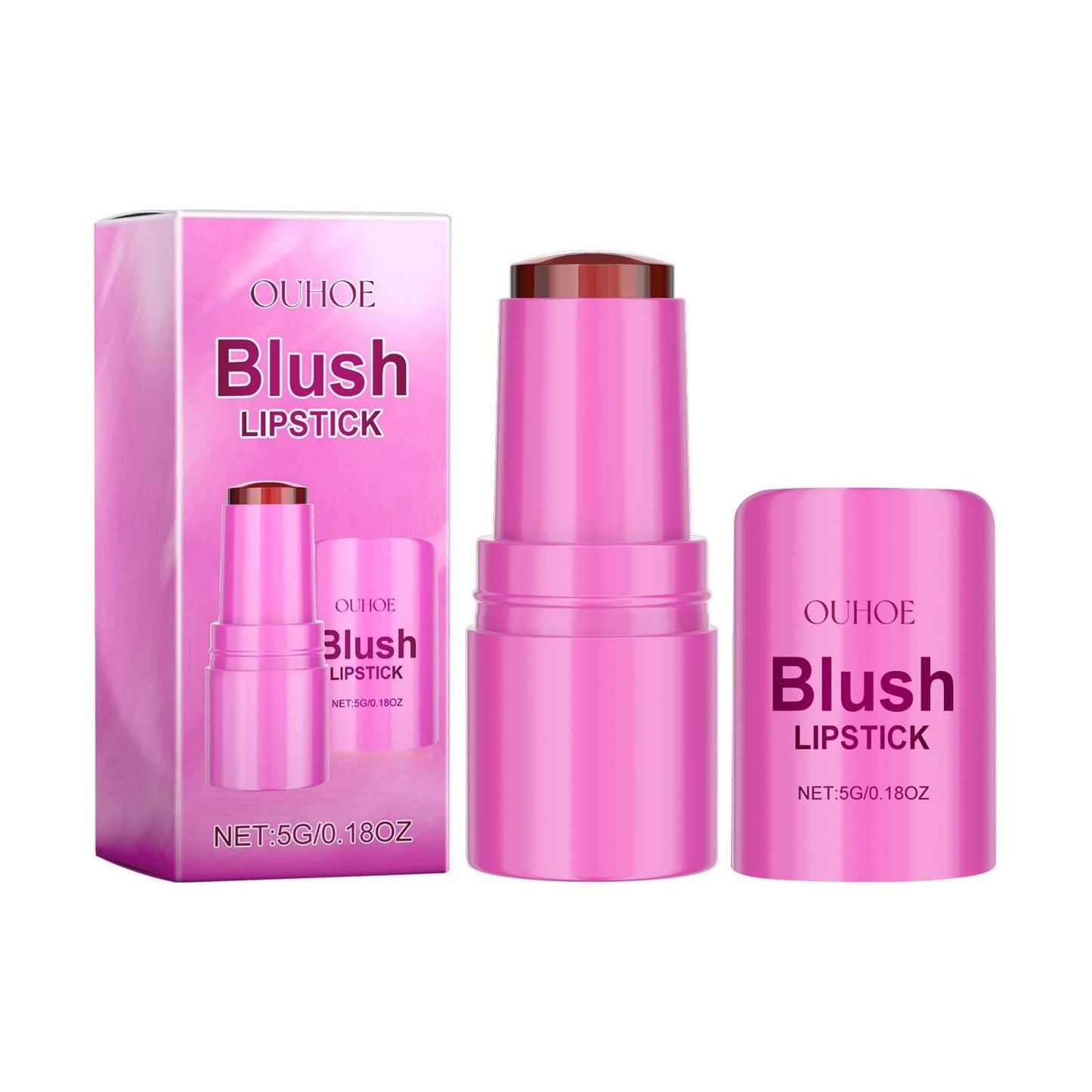 Blush Lipstick, Natural Nude Light Long-Lasting Easy Color Blush Lip Gloss Stick eprolo