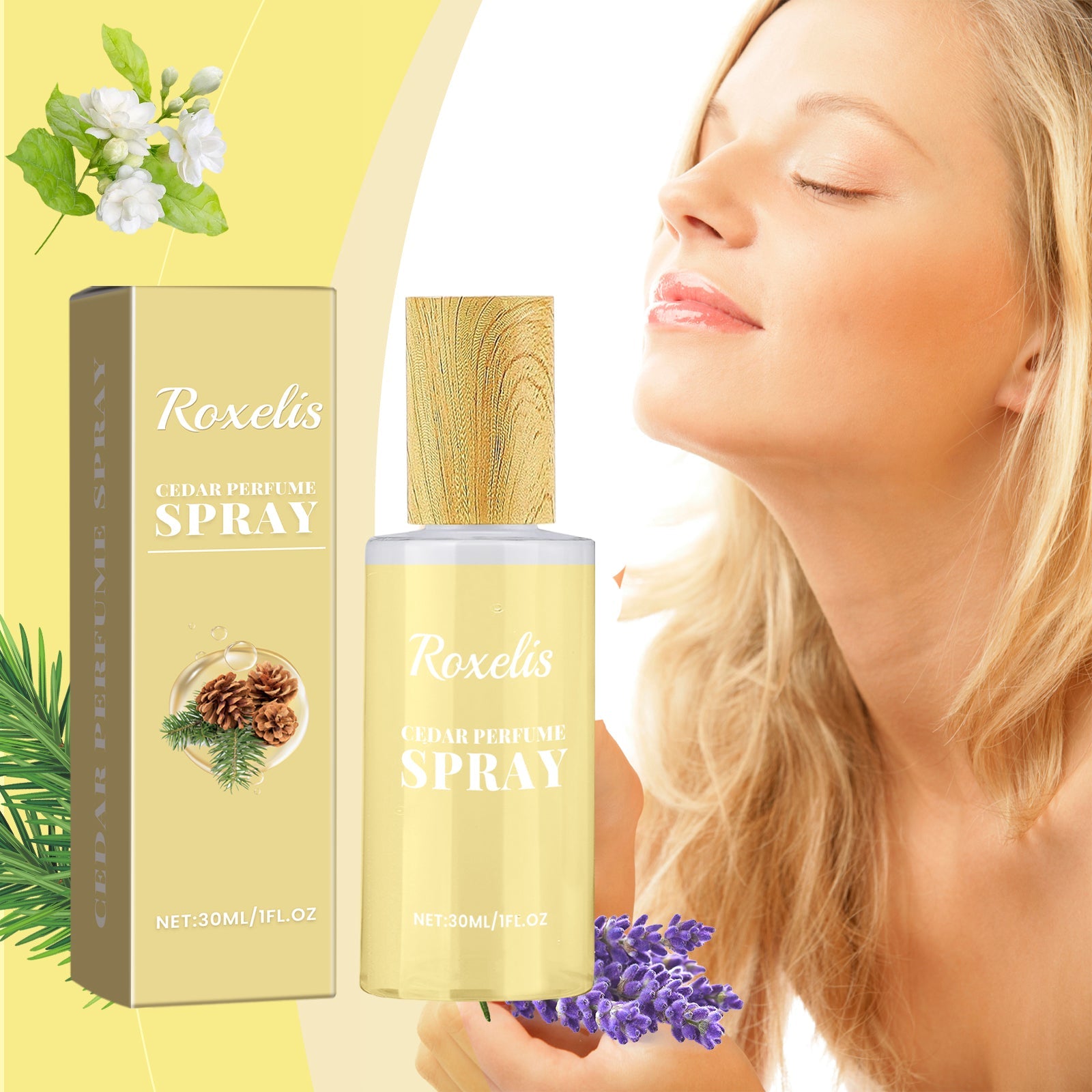 Roxelis Cedar Eau De Toilette Natural Wood Fragrance Fresh Light Flowers Glow Elegant Romantic Temperament Elegant Leave Fragrance eprolo