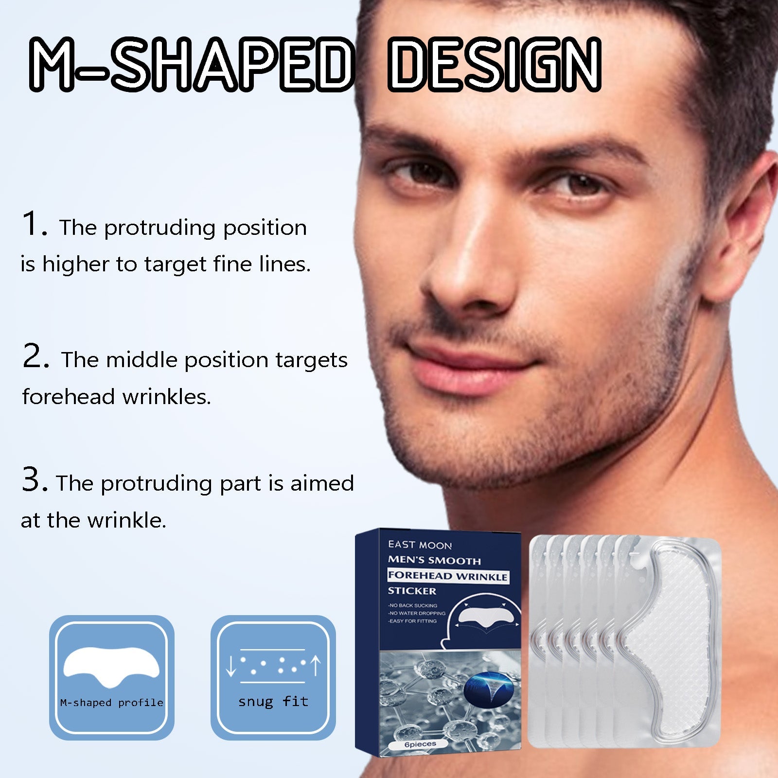 East Moon Anti-Wrinkle Forehead Patch For Men, Firming Forehead And Reducing Fine Lines And Wrinkles eprolo