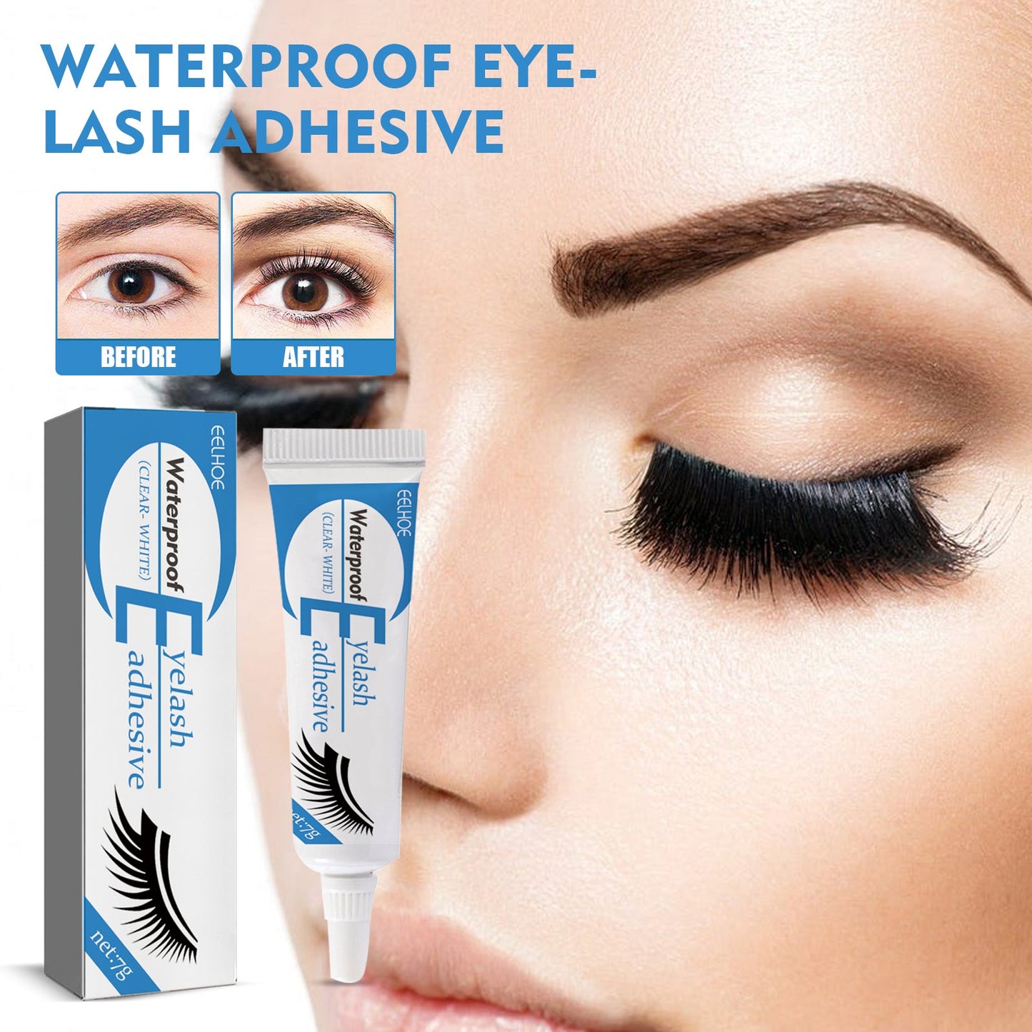 EELHOE False Eyelash Glue, Lightweight Self-Adhesive False Eyelash Glue Gentle And Non-Irritating eprolo