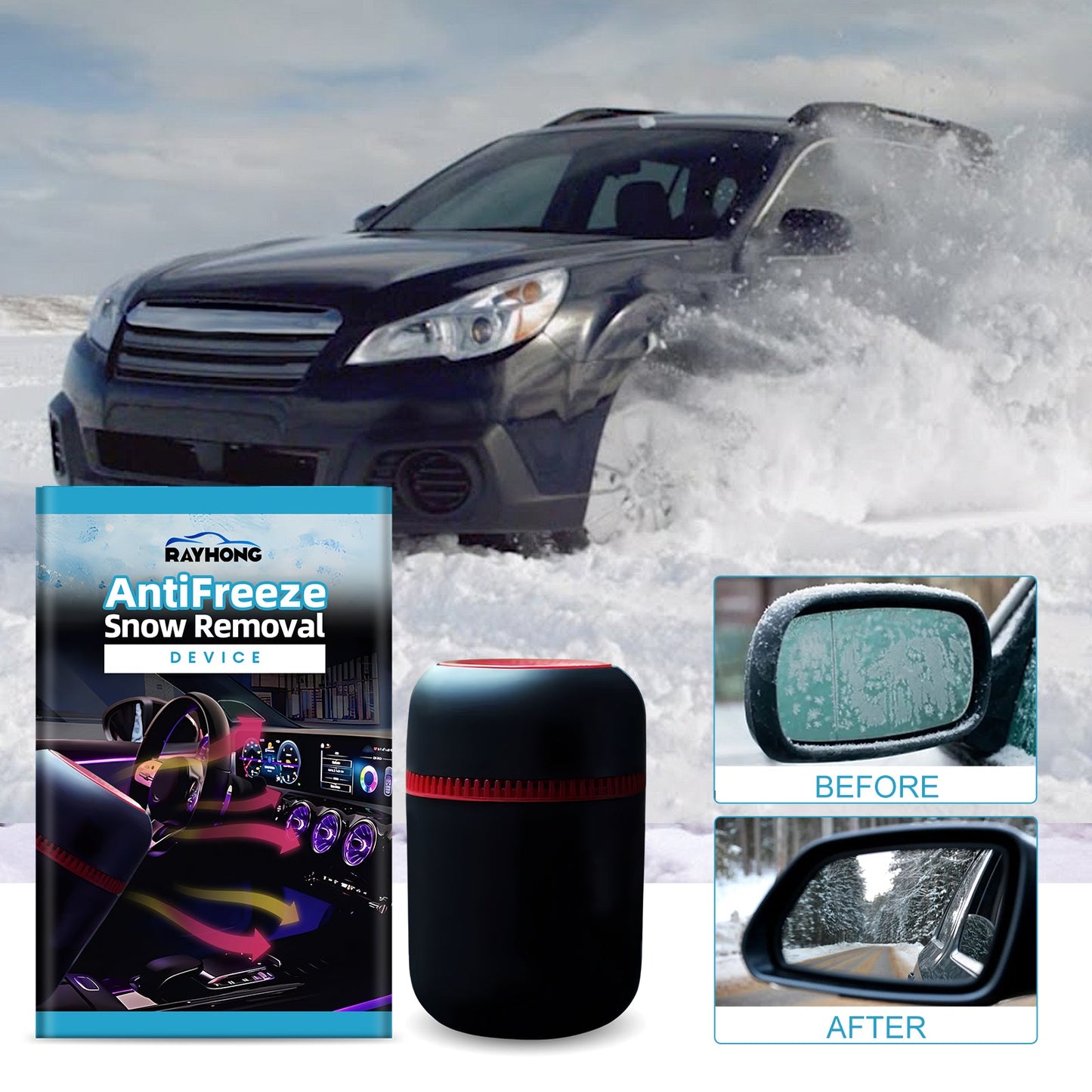 Snow Remover, Car Windshield Defogging Deicing Quick Snow Melting Portable Heater eprolo