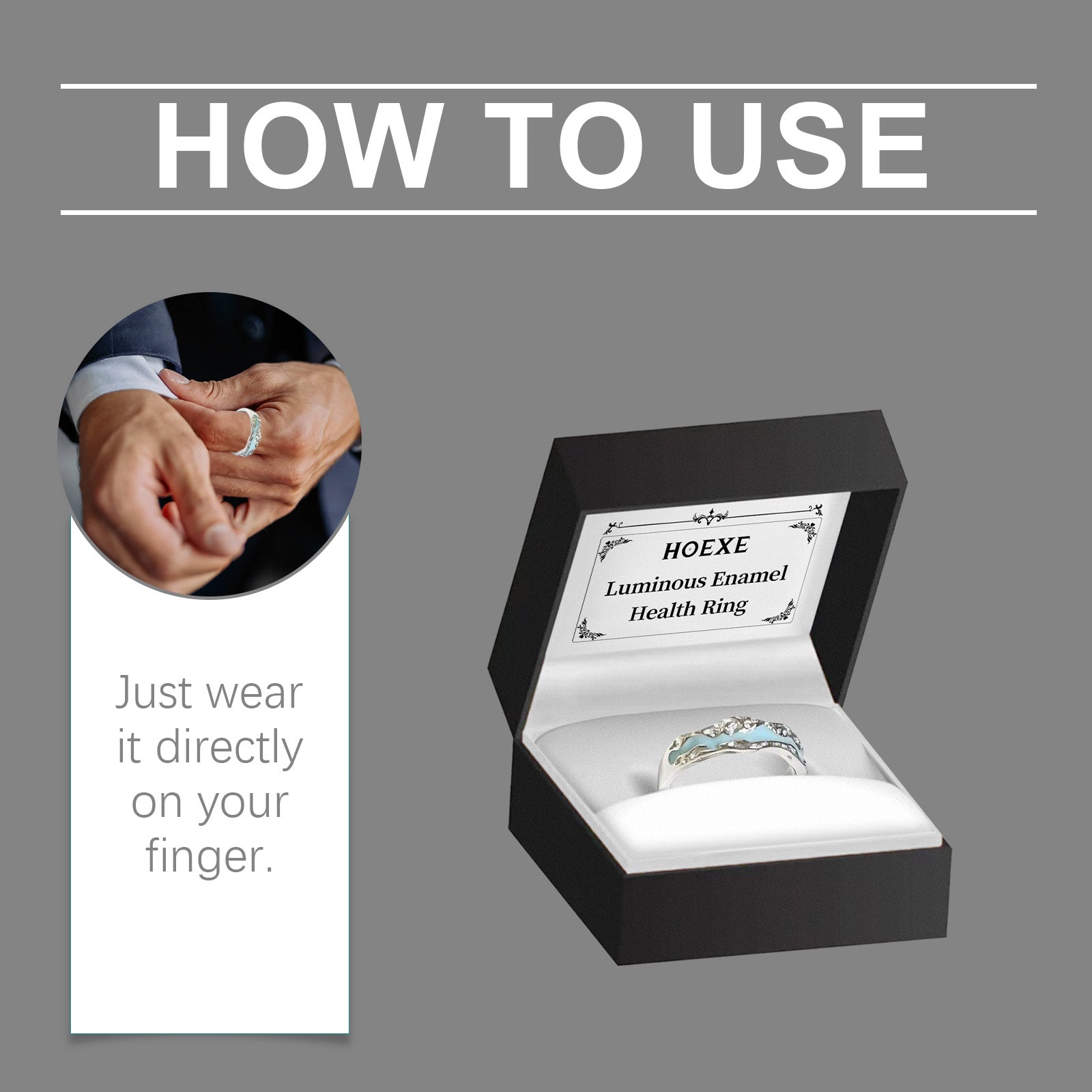 Hoexe Glow-In-The-Dark Enamel Ring Enhances Comfort In Daily Life Pamper The Body Sports Portable Ring eprolo