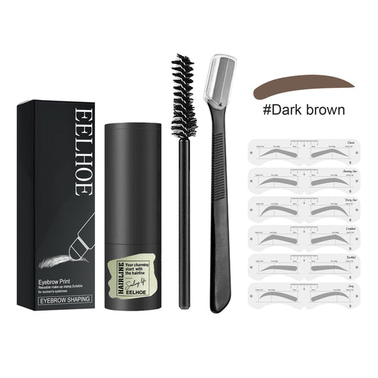 Eyebrow Print Set, Waterproof Stereoplastic Eyebrow Styling Quick Eyebrow Card Makeup Natural Hairline Powder eprolo