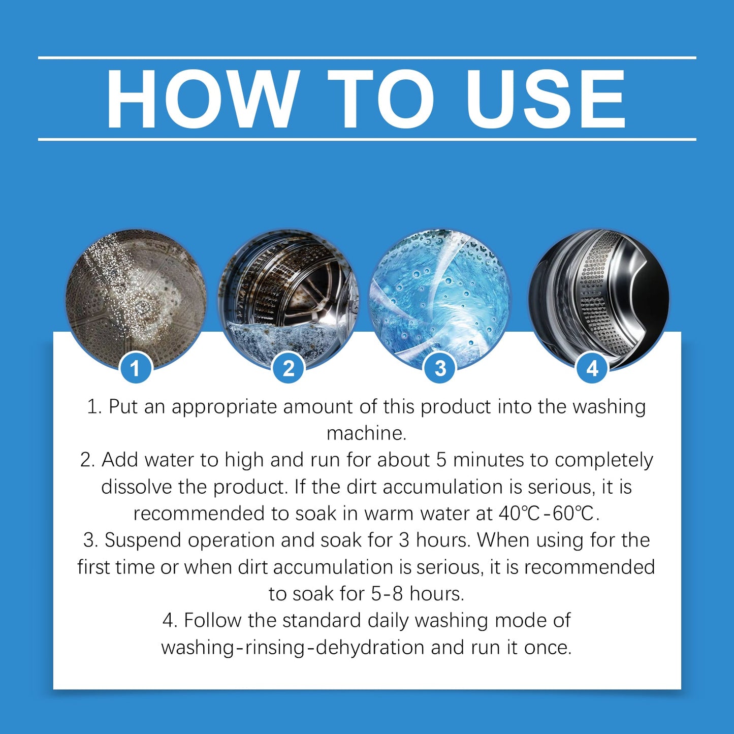 Jakehoe Washing Machine Cleaning Powder, Removes Dirt And Odors, And Is A Multi-Functional Household Cleaner For Washing Tanks eprolo