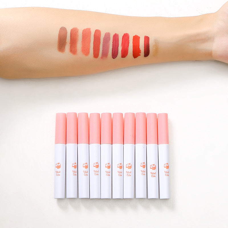 10 PCS Lana Del Rey Lipstick Matte Non Stick Cup Lip Gloss Smoke Pipe Lip Gloss Set Velvet Liquid Lipstick European Makeup eprolo