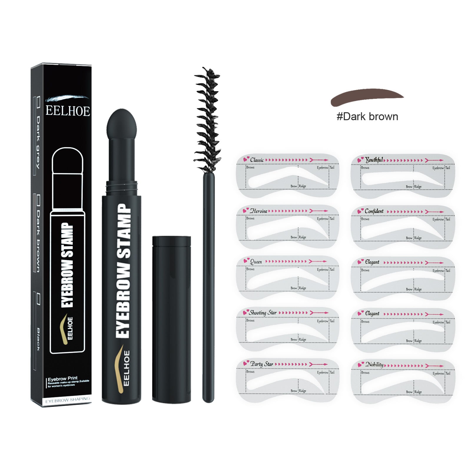 EELHOE  Eyebrow Pencil, Quick Makeup Eyebrow Natural Hairline Lazy Easy Waterproof With Eyebrow Card Eyebrow Brush eprolo