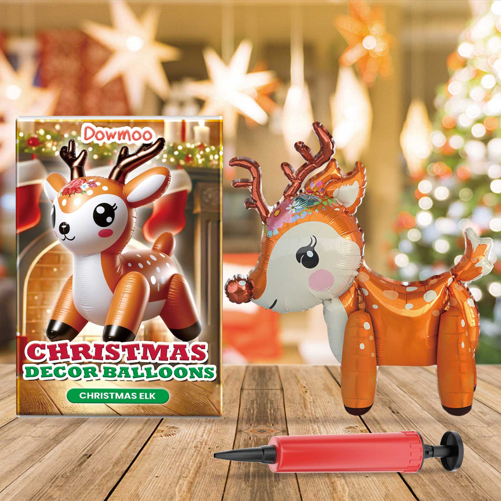 Christmas Balloons Balloon Standing Santa Claus Reindeer Christmas Tree Event Atmosphere Arrangement eprolo