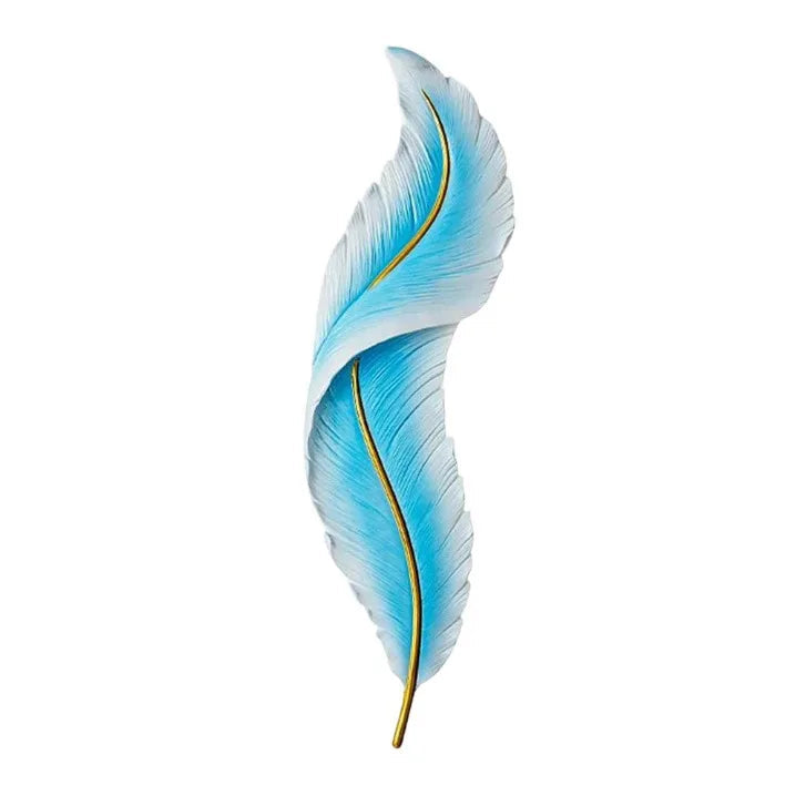 Modern Minimalist LED Luxury Feather Fine Carved Pattern Framed Hanging Channel Decoration Wall Lamps for Bedroom Walls ferrersa