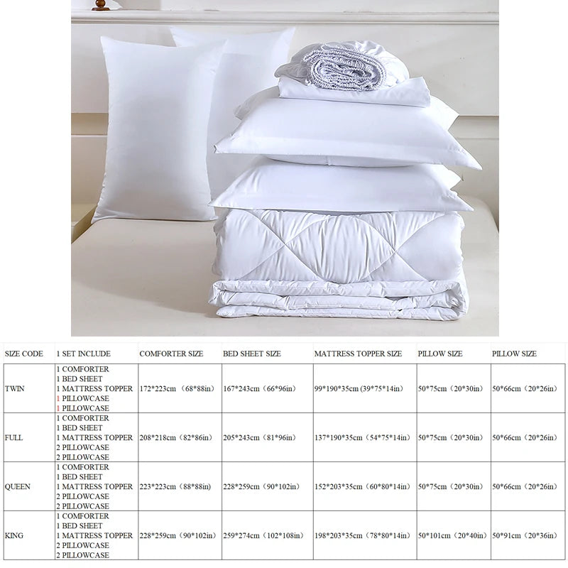 Premium 7-Piece King Bedding Set Durable Polyester Includes Mattress Topper Pillowcases Flat Sheet for Relaxation Simple ferrersa
