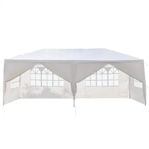 10x20' Outdoor Garden Aluminum Pole PVC Fabric Gazebo Tent Wedding Party Canopy Marquee with 6 Removable Sidewalls ferrersa