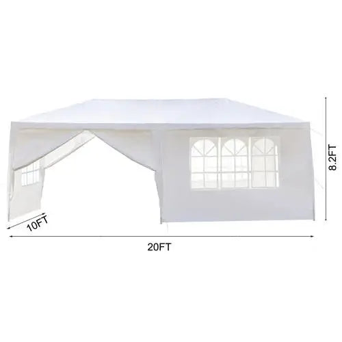 10x20' Outdoor Garden Aluminum Pole PVC Fabric Gazebo Tent Wedding Party Canopy Marquee with 6 Removable Sidewalls ferrersa