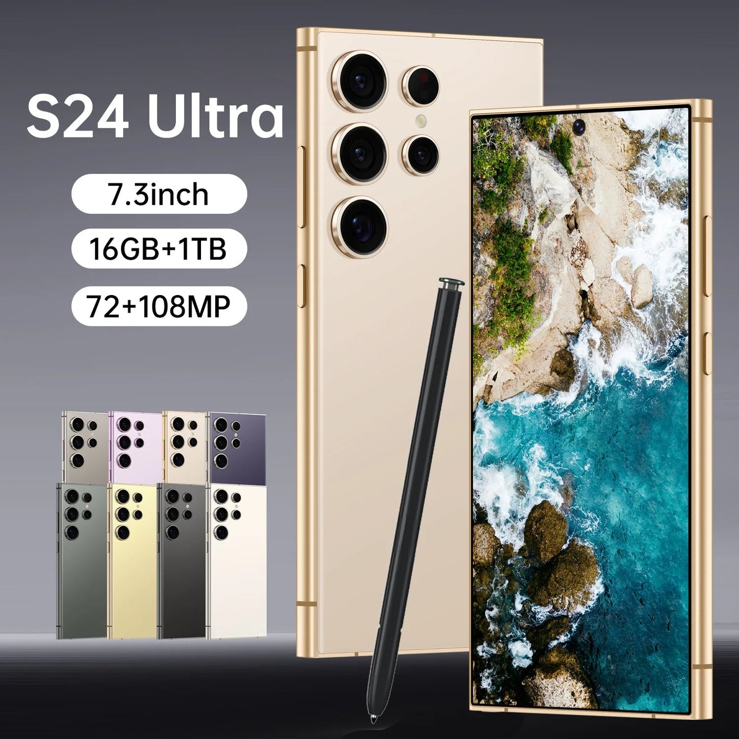 S24 Ultra 7.3 5G French/Spanish/English Smartphone 108MP Rear Camera 12GB+256GB 65W Quick Charge for Business Travel ferrersa