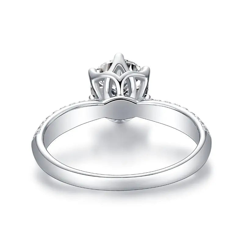 Trendy 3ct Round Moissanite Ring for Women Daily Wear Wedding Engagement Promise Ring S925 Silver Moissanite Ring ferrersa