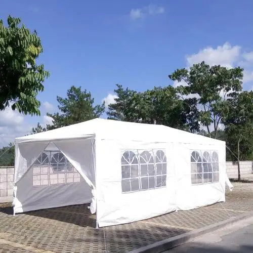10x20' Outdoor Garden Aluminum Pole PVC Fabric Gazebo Tent Wedding Party Canopy Marquee with 6 Removable Sidewalls ferrersa