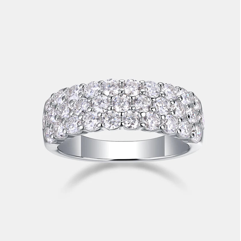 Sparkling Multiple Stones Moissanite Wedding Engagement Ring S925 Sterling Silver White clear Women Jewelry Ring Promise Ring ferrersa