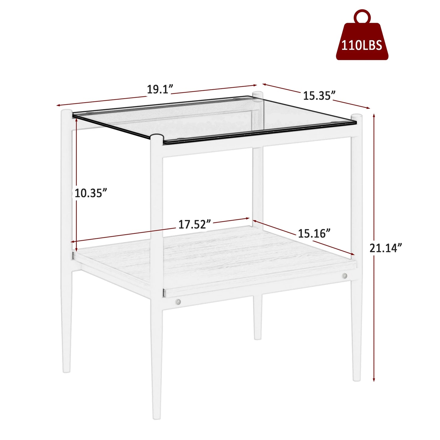 New Modern Grey Tempered Glass Table Two Side Tables Sets Bedside Table for Living Room Furniture Free Shipping ferrersa