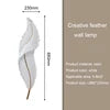 Modern Minimalist LED Luxury Feather Fine Carved Pattern Framed Hanging Channel Decoration Wall Lamps for Bedroom Walls ferrersa