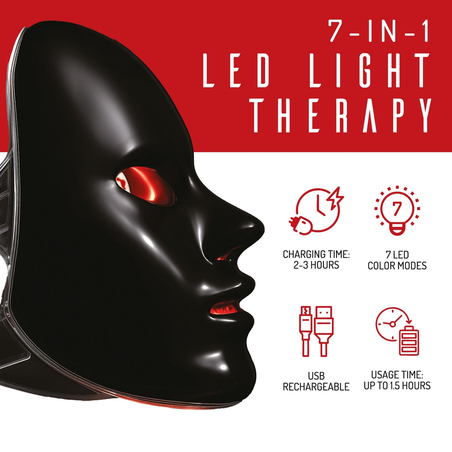 7-in-1 LED Light Therapy Face Mask – Advanced Skincare at Home! DC-PURSONIC