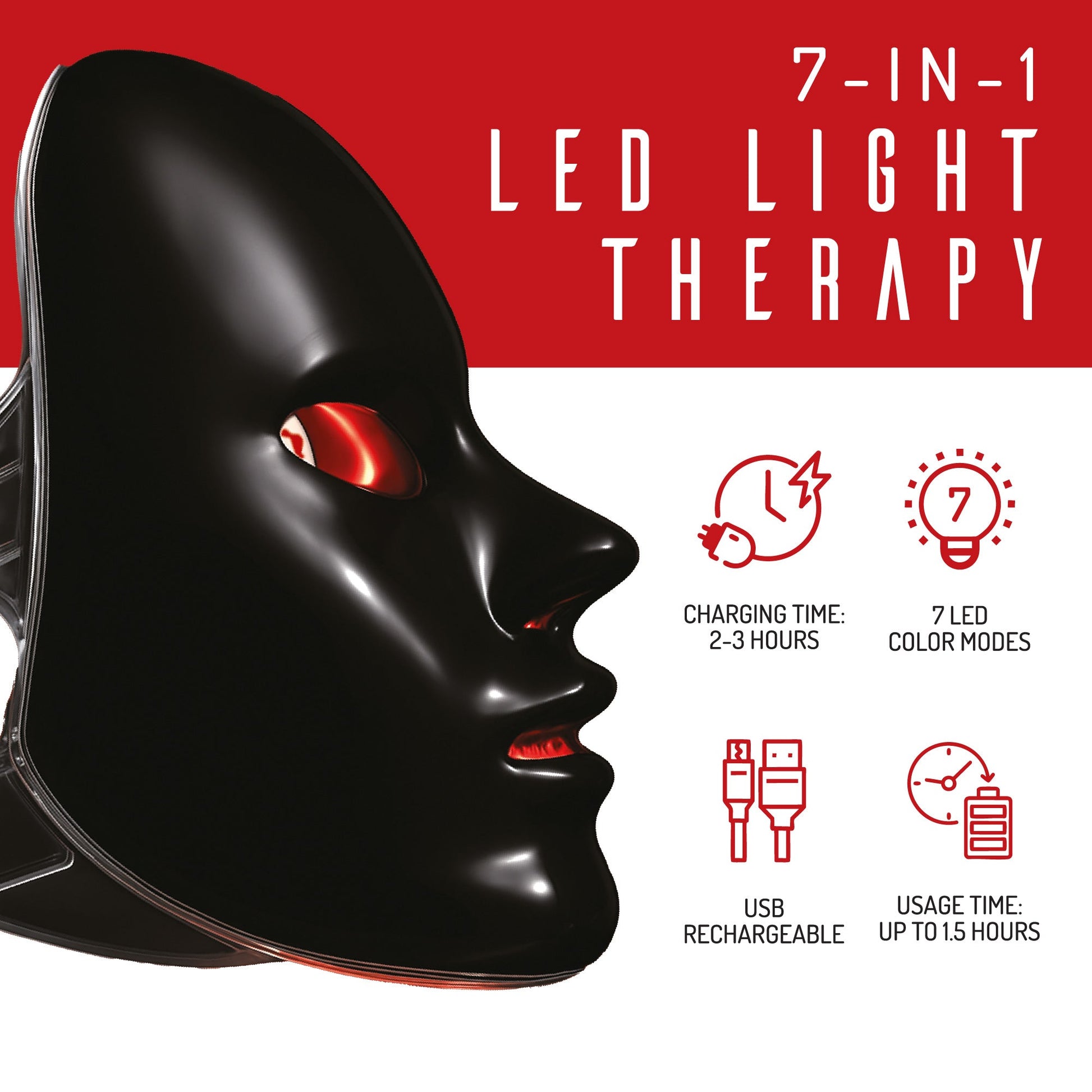 7-in-1 LED Light Therapy Face Mask – Advanced Skincare at Home! DC-PURSONIC