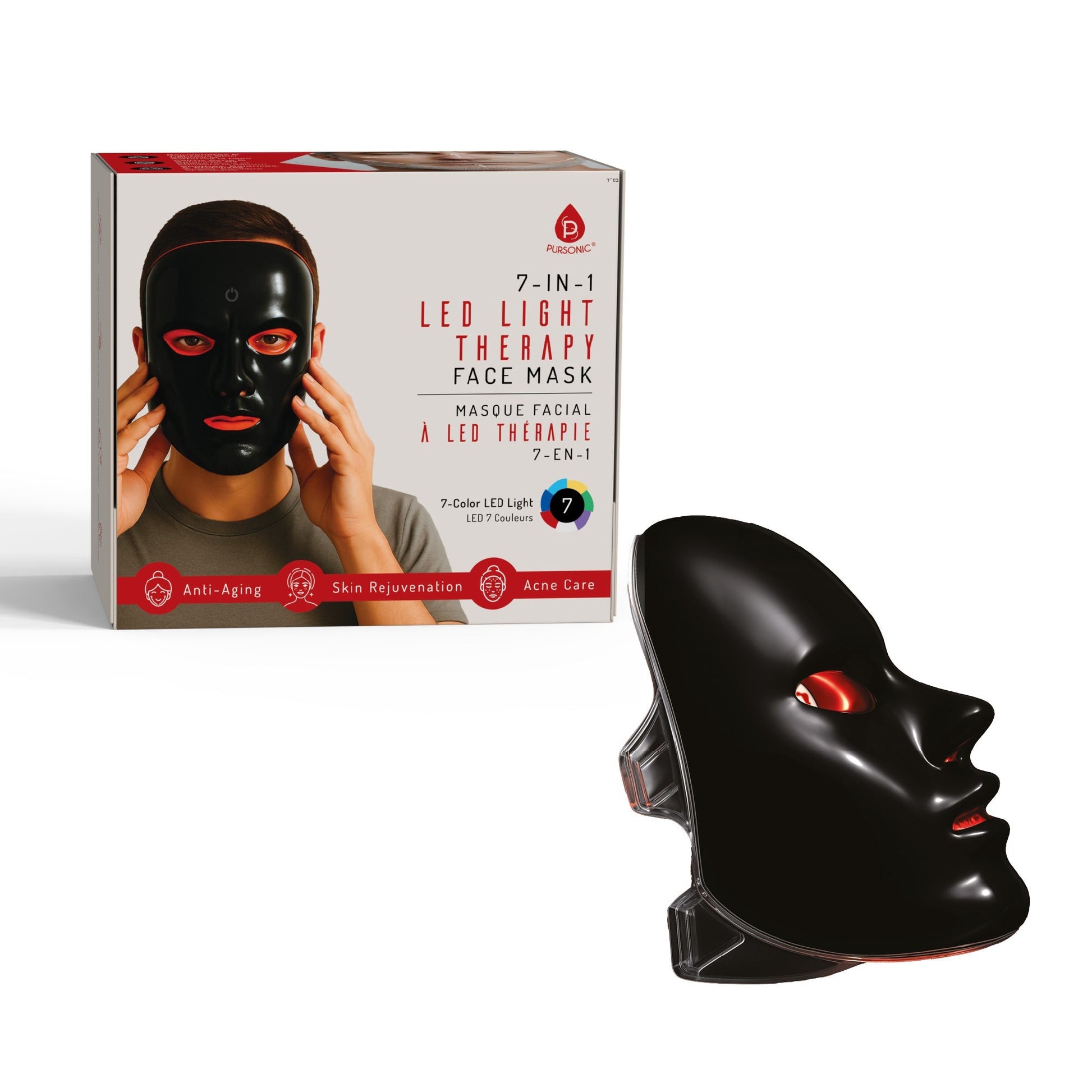 7-in-1 LED Light Therapy Face Mask – Advanced Skincare at Home! DC-PURSONIC