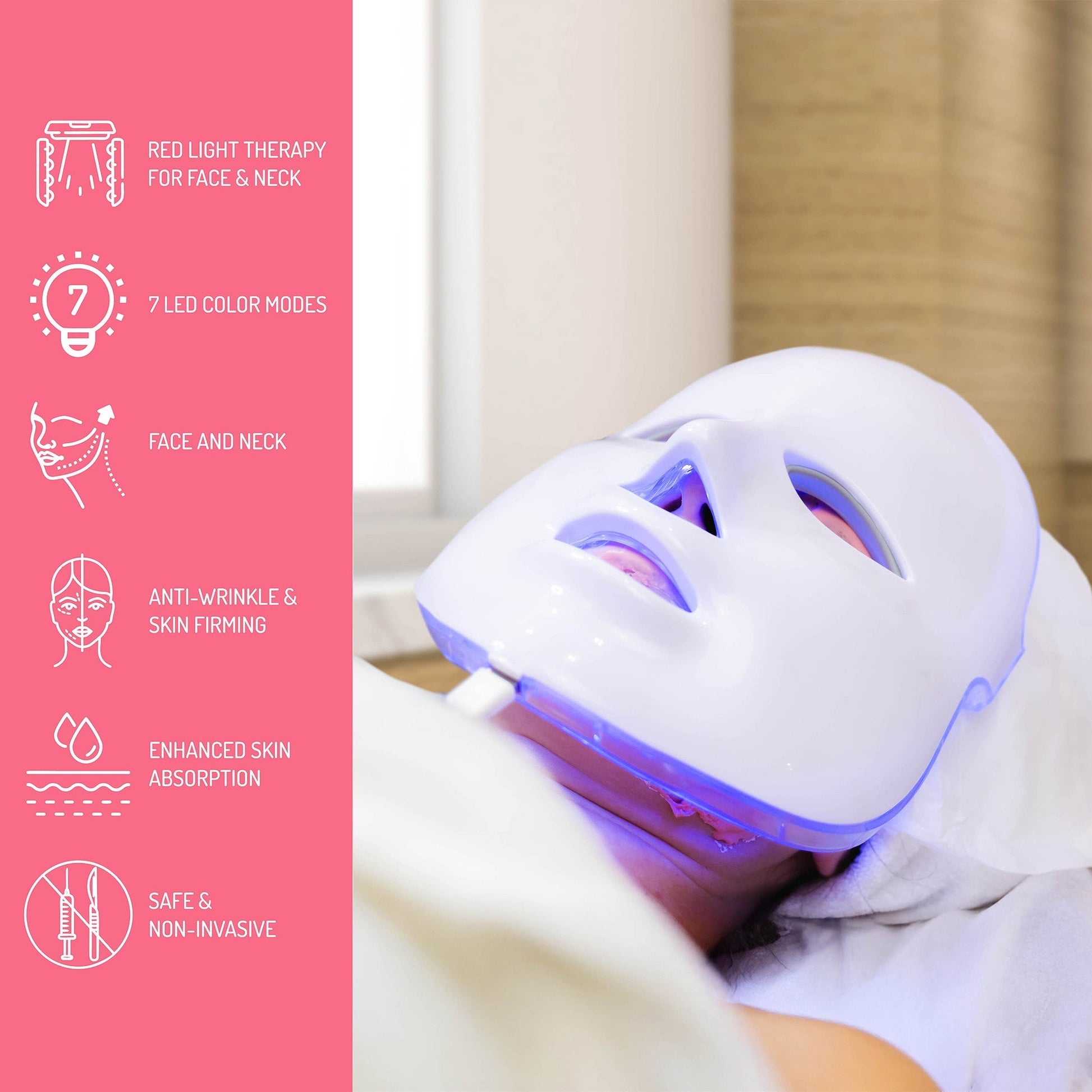 7-in-1 LED Light Therapy Face Mask – Advanced Skincare at Home! DC-PURSONIC
