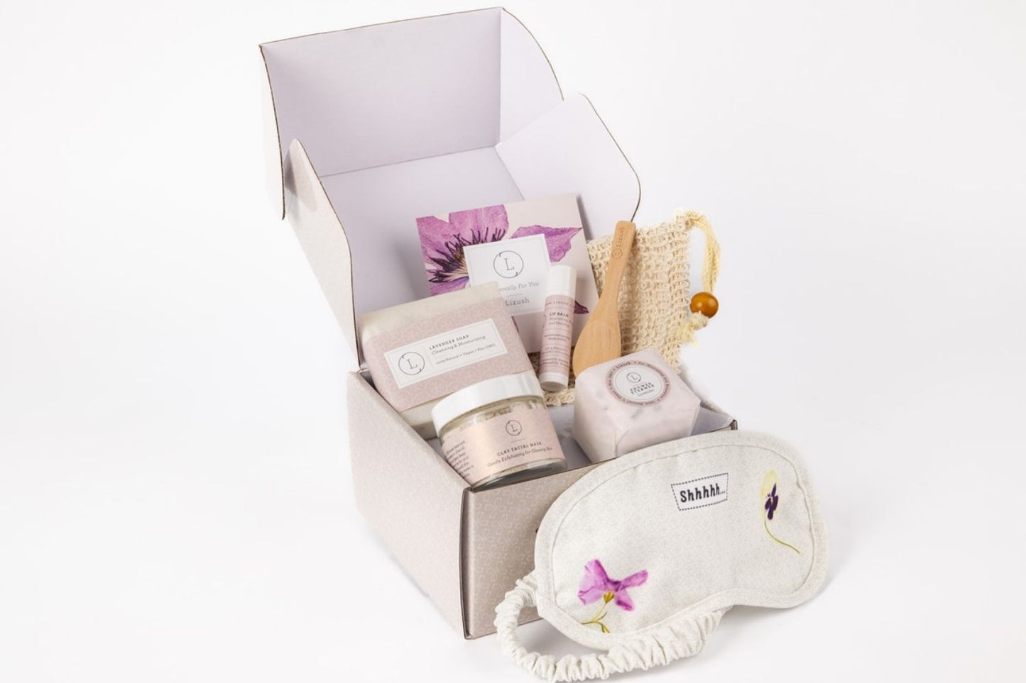 Lavender bath and body set, Natural skincare appreciation gift box Lizush soap