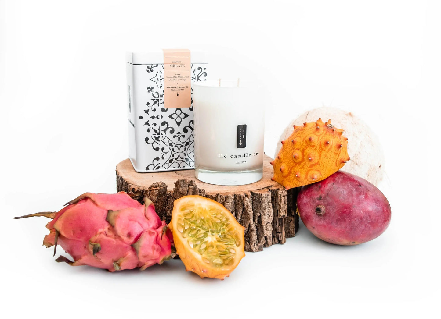 Create - Coconut and Tropical Fruits Soy Candle DC-TLC Candle Co.