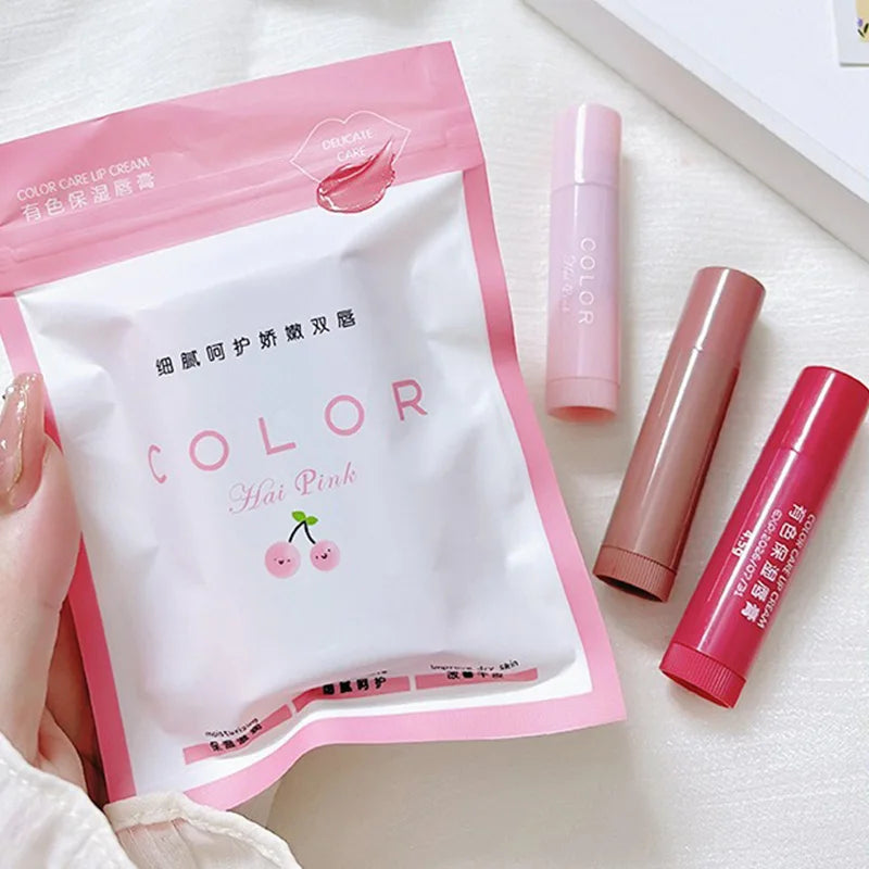 HAIPINK 3-Piece Set Tinted Moisturizing Lip Balm - Hydrating, Fade Lip Lines, Prevent Chapping ferrersa