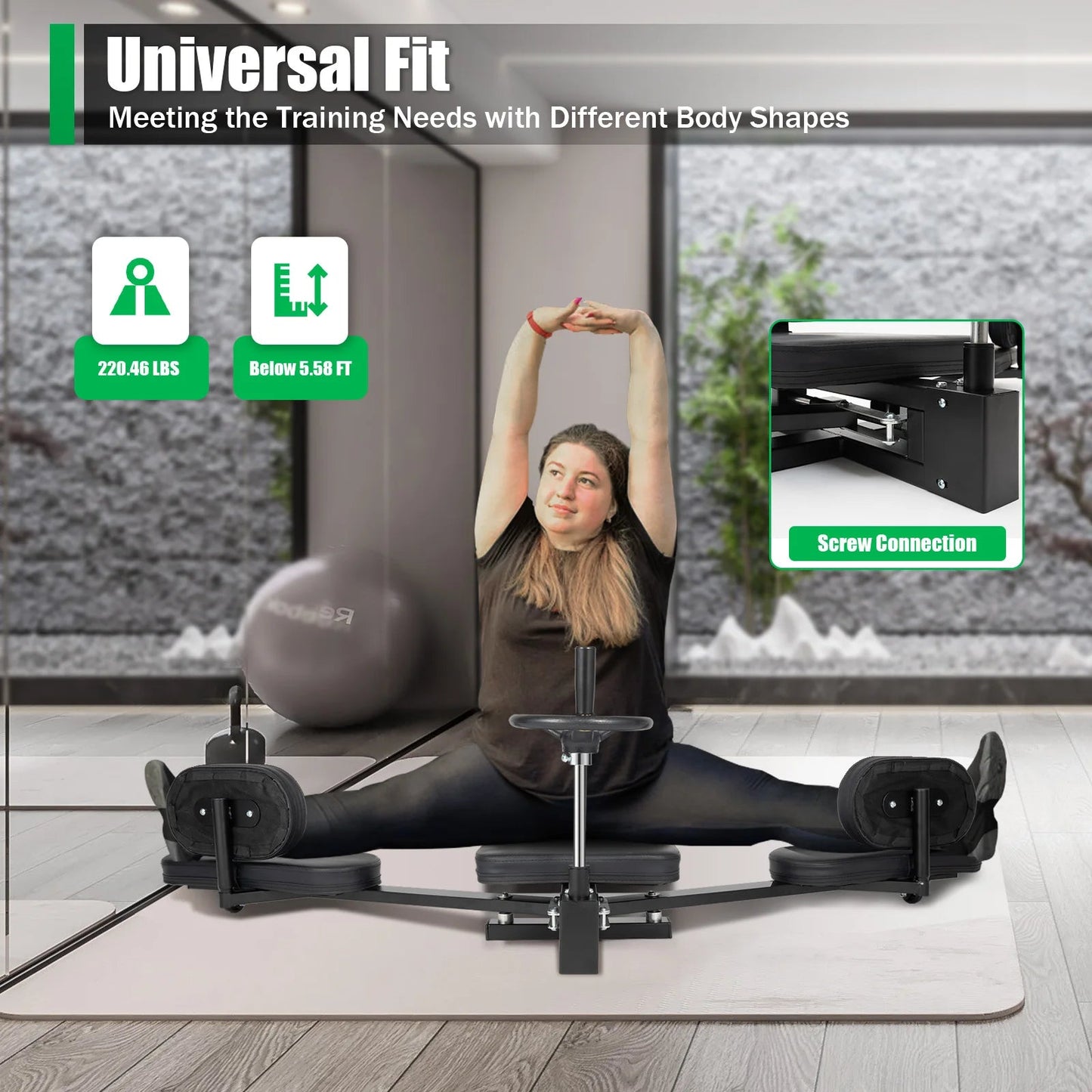 Leg Stretcher Fitness Training Equipment Sports Flexibility Stretching Machine 3 Bar 100KG for Ballet Yoga Home Gym Exercise ferrersa