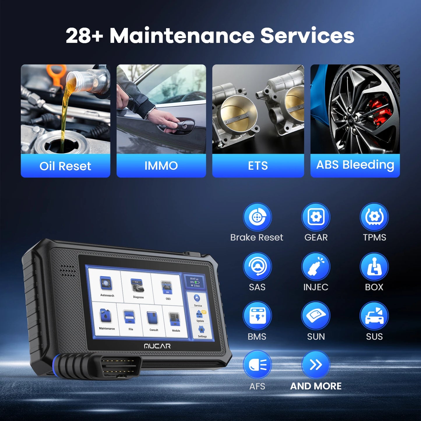 MUCAR VO6 OBD2 Diagnostic Tool, CAN FD All System Diagnosis OBD2 Scanner for Car 28 Resets Auto Scan Tool Lifetime Free Update