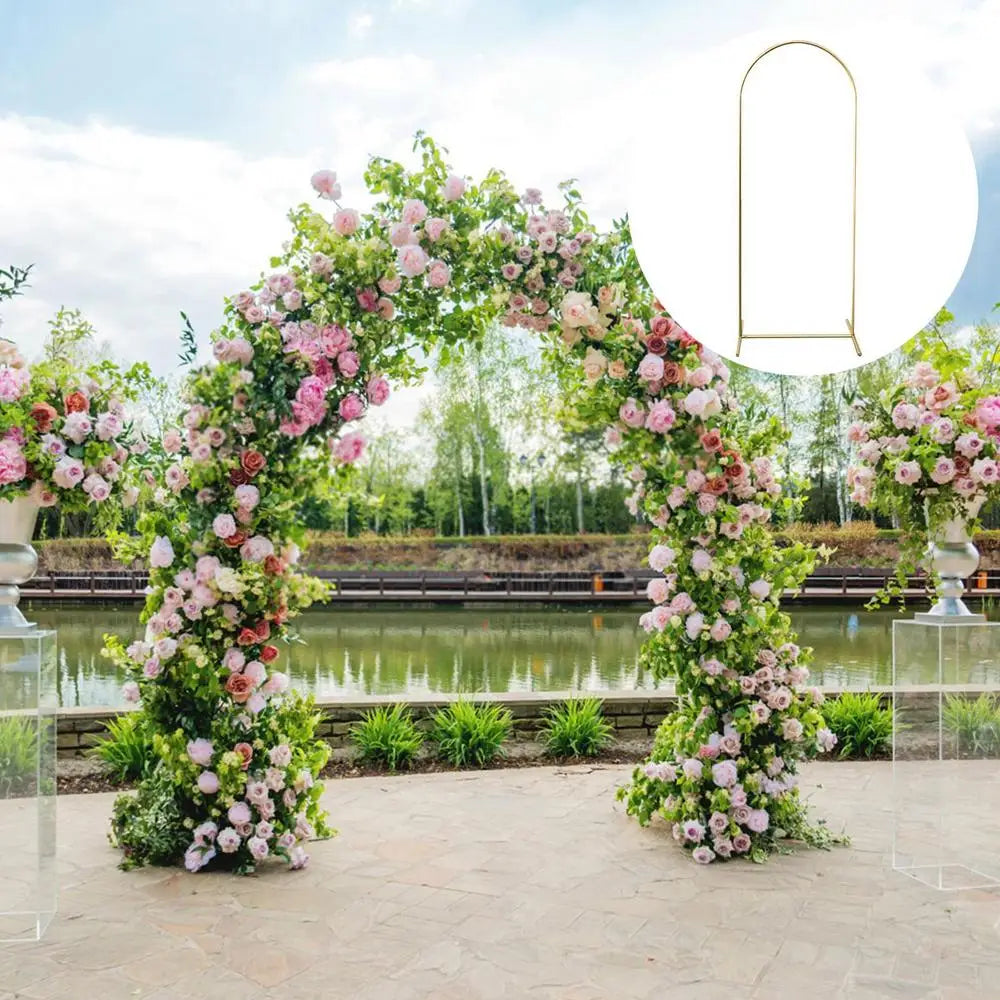 Wedding Arch Frame Metal Arched Photo Booth Backdrop Frame Decorated Arch Stand For Graduation Bridal Shower Wedding Ceremony