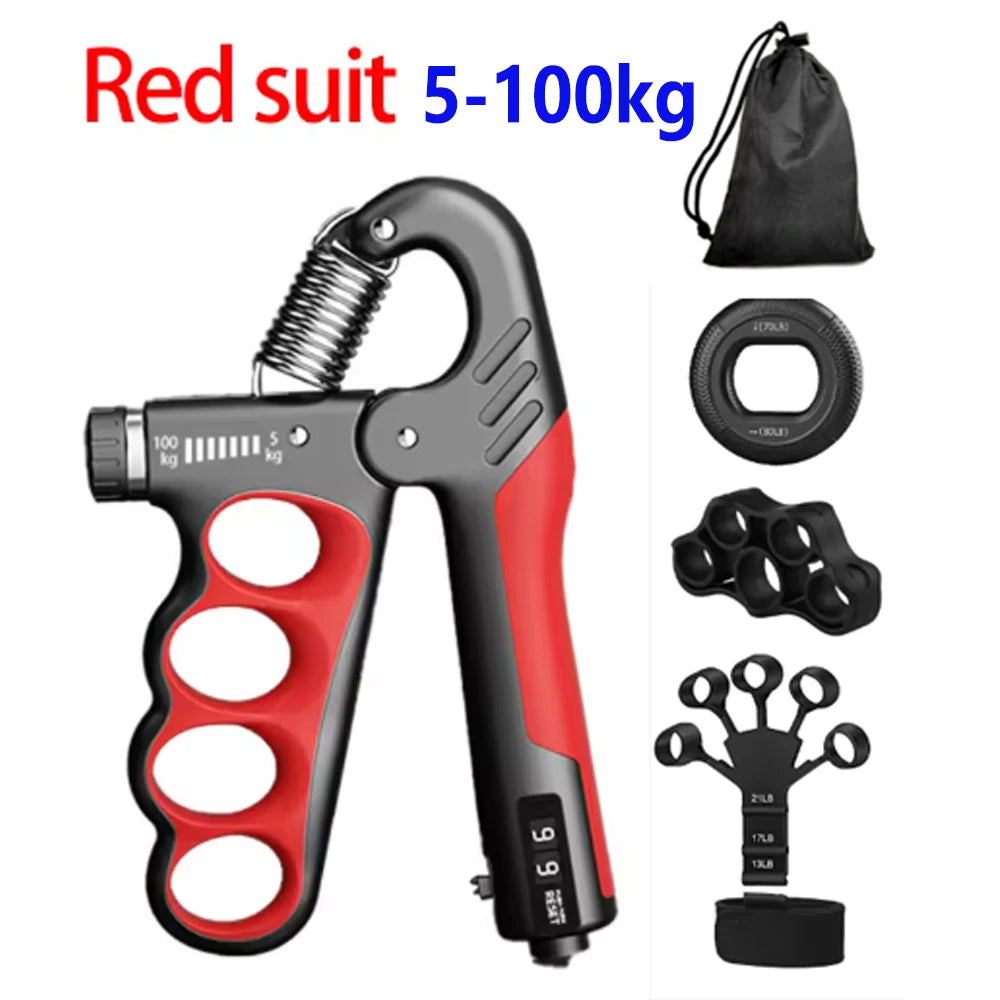 5Pcs Grip Trainer Kit Adjustable Hand Gripper,Finger/Hand Strength Exercisers,Stress Ball,Forearm Ring for Muscle Build Fitness ferrersa
