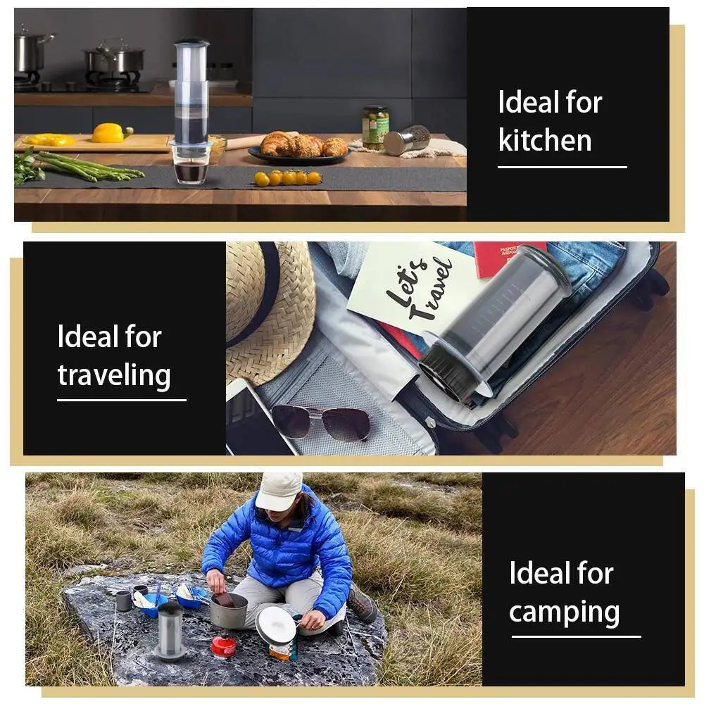 Espresso Coffee Maker Portable Cafe French Press CafeCoffee Pot For AeroPress Machine with 50pcs Filters Paper Kit Barista Tools