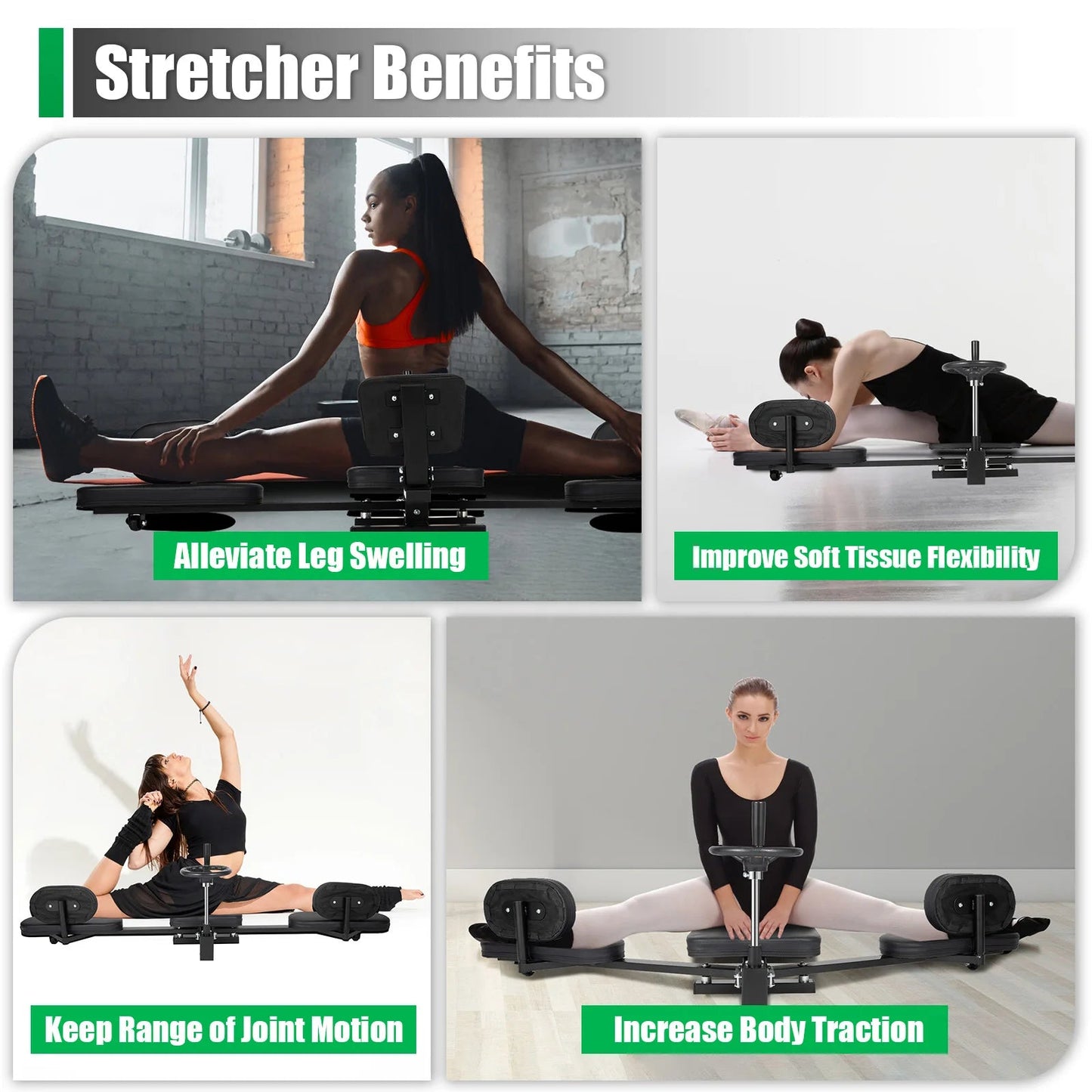 Leg Stretcher Fitness Training Equipment Sports Flexibility Stretching Machine 3 Bar 100KG for Ballet Yoga Home Gym Exercise ferrersa