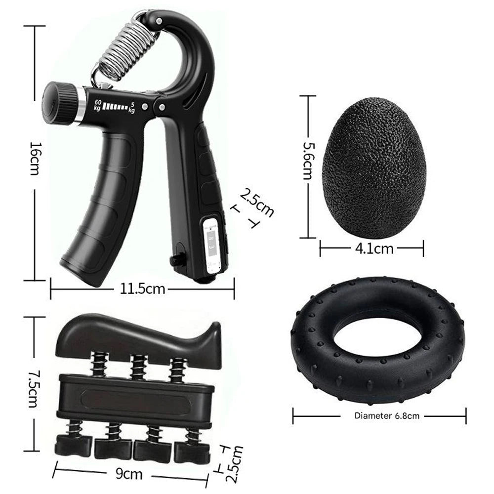 5Pcs Grip Trainer Kit Adjustable Hand Gripper,Finger/Hand Strength Exercisers,Stress Ball,Forearm Ring for Muscle Build Fitness ferrersa