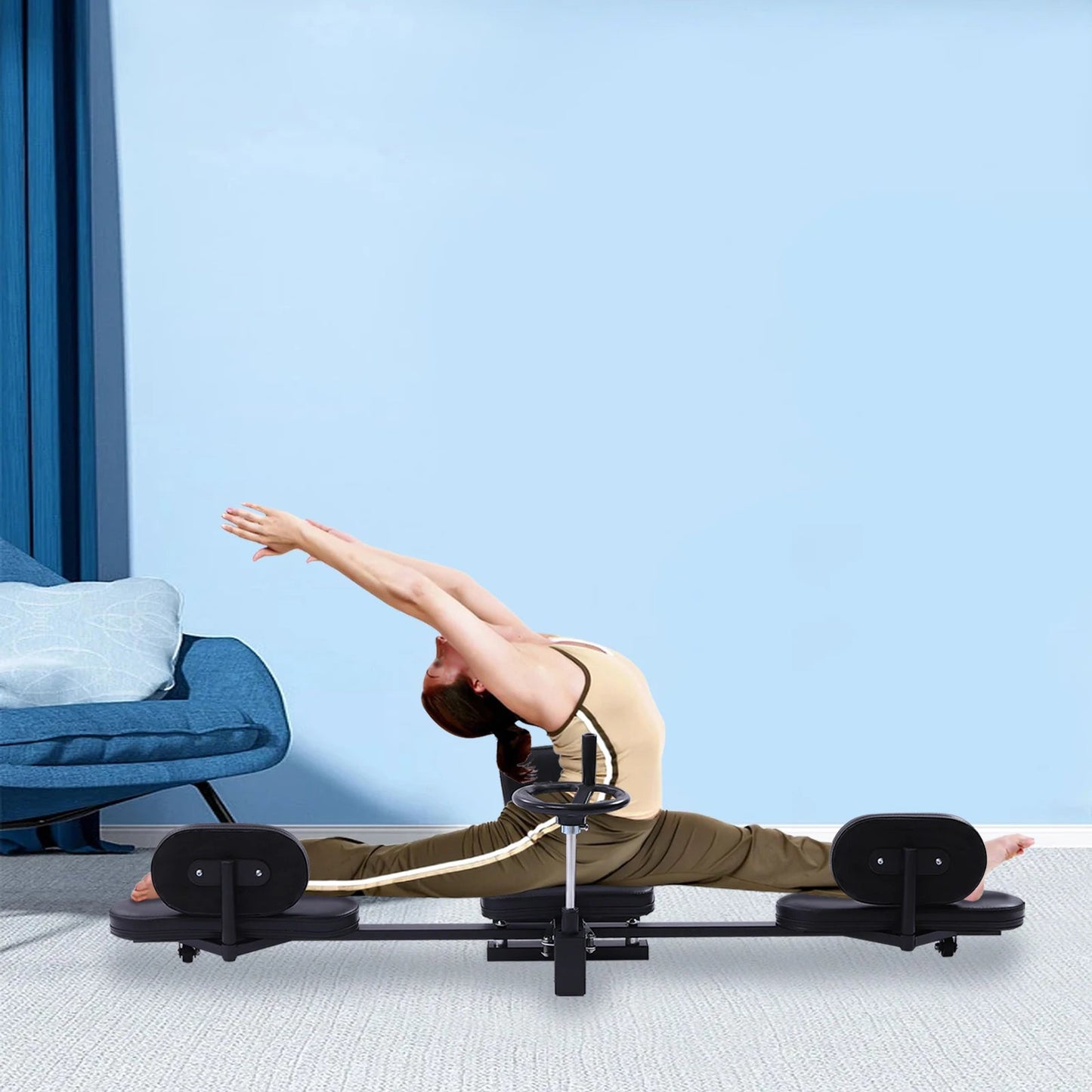 Leg Stretcher Fitness Training Equipment Sports Flexibility Stretching Machine 3 Bar 100KG for Ballet Yoga Home Gym Exercise ferrersa