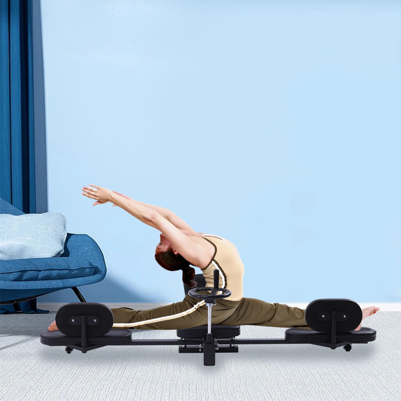 Leg Stretcher Fitness Training Equipment Sports Flexibility Stretching Machine 3 Bar 100KG for Ballet Yoga Home Gym Exercise ferrersa