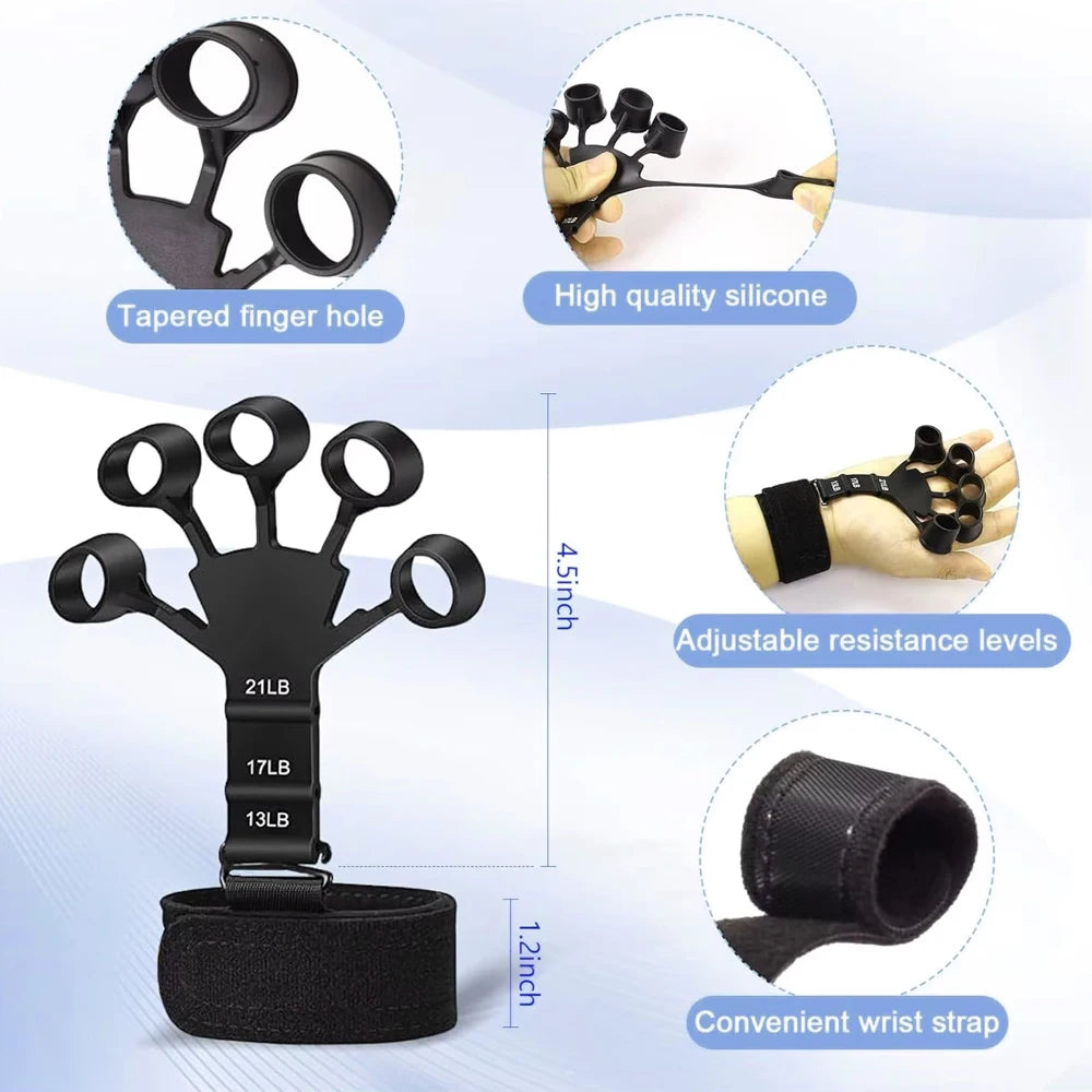 5Pcs Grip Trainer Kit Adjustable Hand Gripper,Finger/Hand Strength Exercisers,Stress Ball,Forearm Ring for Muscle Build Fitness ferrersa