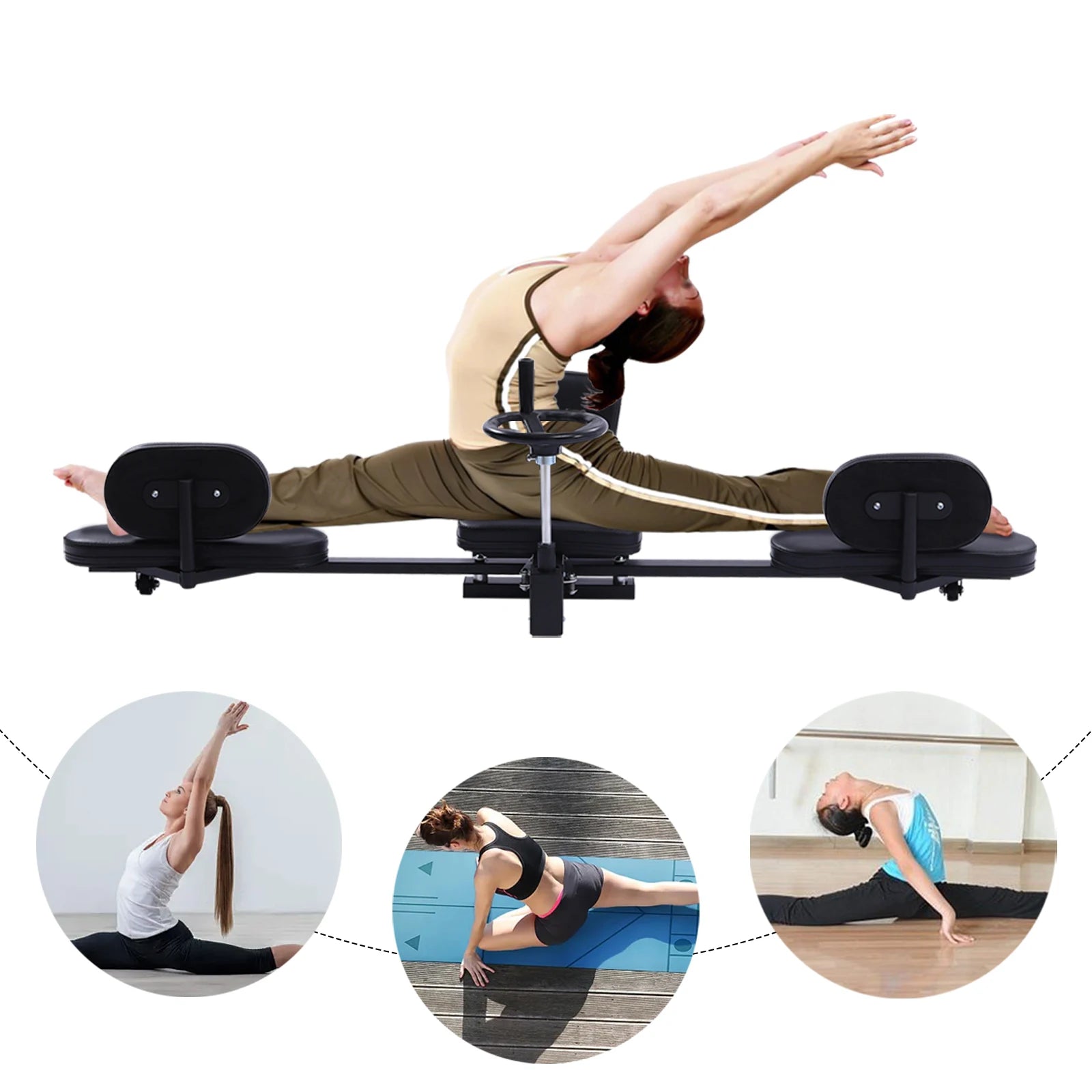 Leg Stretcher Fitness Training Equipment Sports Flexibility Stretching Machine 3 Bar 100KG for Ballet Yoga Home Gym Exercise ferrersa