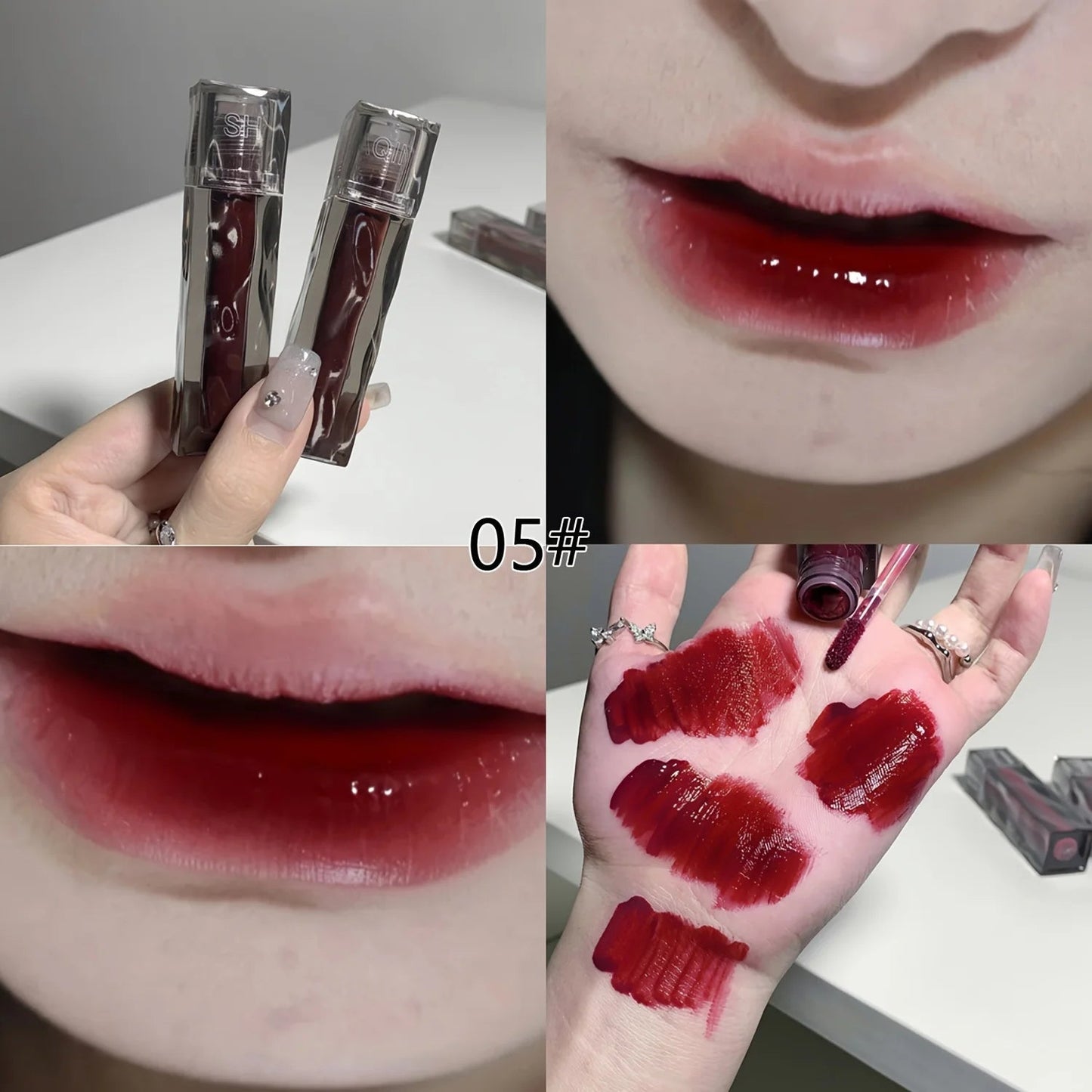 Adorable Bear Mirror Lip Glaze - Long-Lasting, Non-Fading, Hydrating Liquid Lipstick with Watery Texture - Luxurious Glossy Shin ferrersa